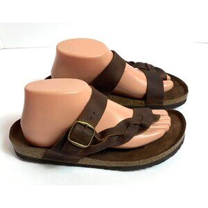 White Mountain Footbeds Brown Crawford Slip On Sandals Size 9M